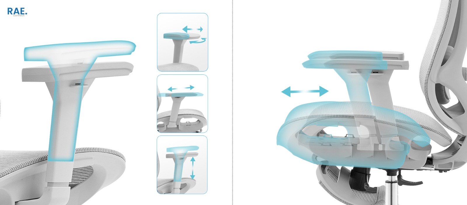 Mesh back ergonomic chair with footrest