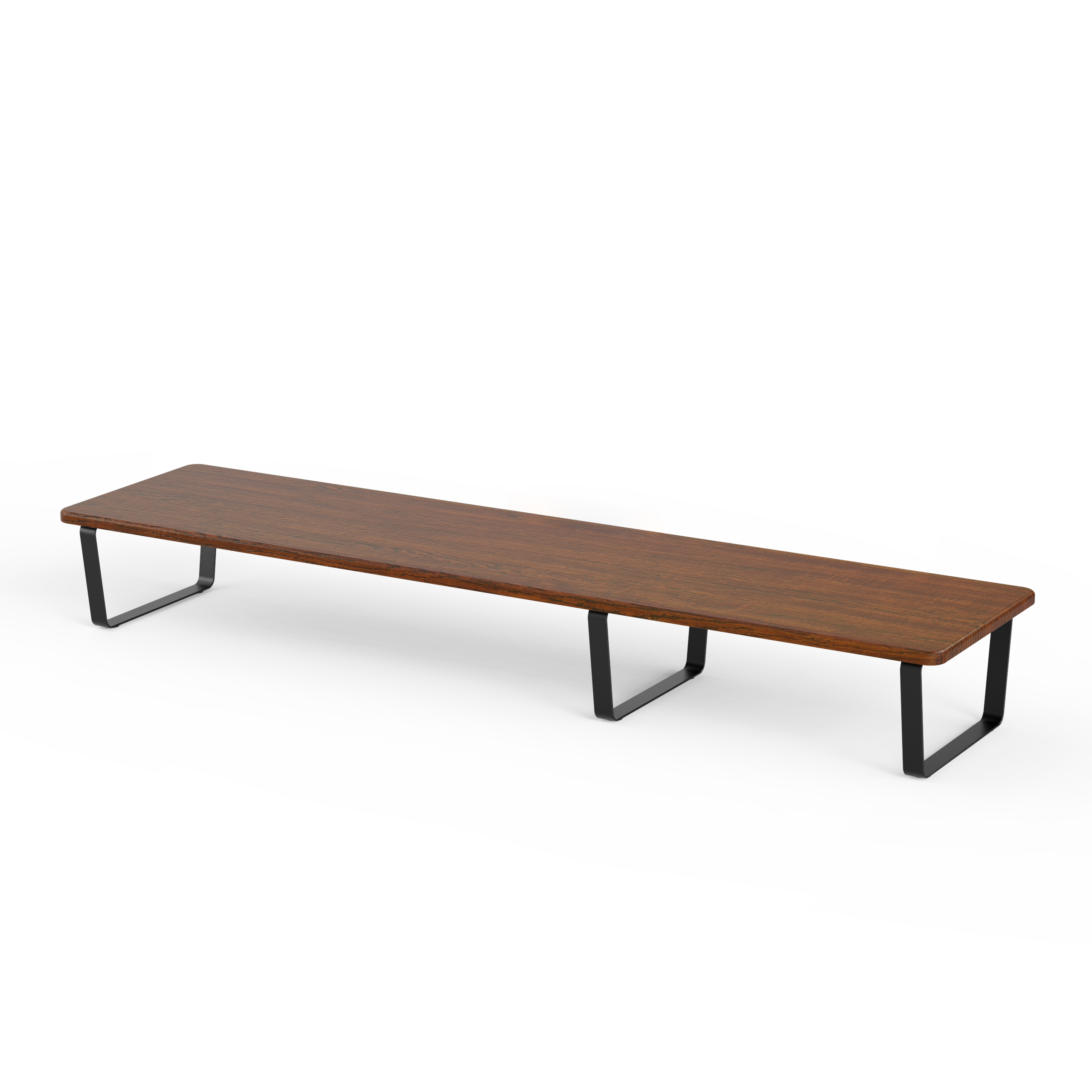 Rae Dual Monitor Riser Dark Wood Finish - Rae